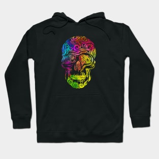 Swirly Skull (color) Hoodie